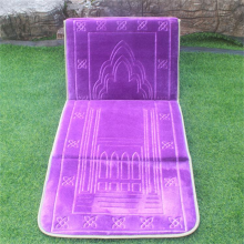 Comfortable Thick Flannel Praying Rug Foldable Travel Muslim Prayer Mat With Backrest thumbnail-2
