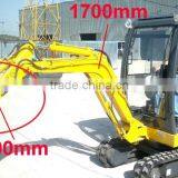 1.8ton Mini Digger for Sale With Japan Imported Engine,adjustable Tracks,ROPS,cabin