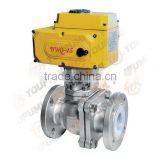 PFA Lined Ball Valve SS304 Electric Actuated