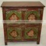 chinese antique furniture pine wood colorful tibet cabinet