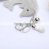 High Quality Metal Crystal Key Chain With Dolphin Pendant Women Bag Accessories Valentine's Day Gift thumbnail-4