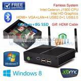 Mini Nettop HTPC Fanless Computer With 4G Ram 8G SSD Intel Celeron Dual Core N2810 All SoC Design Bay Trail Ubuntu Mini pc thumbnail-1