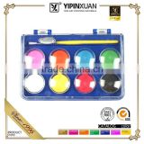 Hot Selling Free Sample 8Colors Dry Water color Paint set With Brush