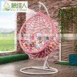 New Pink White Indoor Outdoor Patio Garden Living Room Bedroom Rattan Wicker Hanging Egg Basket Swing Chair thumbnail-3
