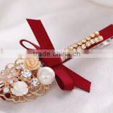 Newest Decorative Hair Bow Flower Beads Hair Clip Design Bridal Hair Accessory thumbnail-4