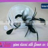 Classic Top Design Feather Decorated Sinamay Church Hats thumbnail-1