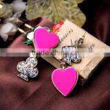 Poker Pink Heart Pendant Design Earrings of Heart, Top Design Earring thumbnail-4