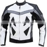 Motorbike Clothing - Motorbike Leather Jackets white with black