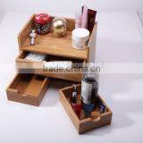Bamboo Desk Organizer Case MakeUp Storage Drawer