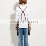 Hign Quality Barista Apron, Work Apron ,Navy Canvas With Black Leather Strap Apron thumbnail-6