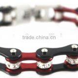 YM043 fashion red & black color ladies bike chain motorcycle bracelets stainless steel ladies bike jewelry