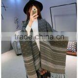 New Nepal Block Poncho Cape Blanket Scarf Wrap Heavy Warm thumbnail-6