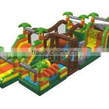 Multi Jungle Challenge Inflatable Obstacle Course, Large Inflatable Jungle Obstacle Course