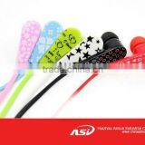 Custom Colorful Printing Flat Wire Stereo Earphone thumbnail-1