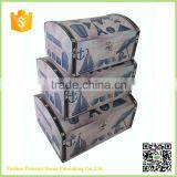 Retro Vintage Pattern Popula Antique Wooden Storage Trunk thumbnail-5