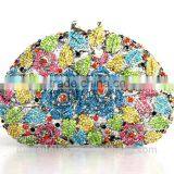 Wedding Bridal Crystal Rhinestone Evening Clutch Bags Purse Flower Colorful Handbags thumbnail-5
