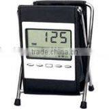 Lcd Leather Penholder Clock for Promotion Gifts
