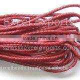 Braided Leather Cord 4mm