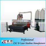 ZK-1325 Air Cylinder ATC CNC Router With 3 Heads 1300*2500*200mm