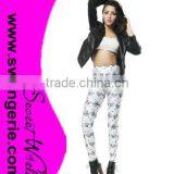 Women Ace Skulls Head Skinny Digital Printed Leggings thumbnail-3