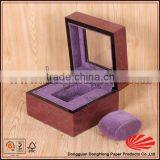 Customized Acrylic Clear Window Velvet Box Packaging for Watch