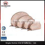 Set of 4 Portable Fashion PU Ostrich Grained Leather Makeup Cosmetic Pouch Bag thumbnail-3