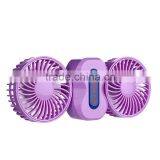 Couple Fan Rotate Foldable Double Fans Heads Handheld Rechargeable Portable Mini Usb Fan thumbnail-4