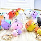 10 Color In Stock 2-Tones Cute Bell Keychain String Keyring Key Holder Promotional Bell Gift