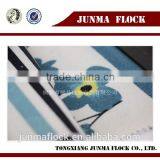 Blue Flower Pattern Print Flocking Flocked Fabrics for Sofa thumbnail-2