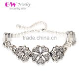 Latest Style Fashion Bracelets White Zircon Snowflake Bracelet Wholesale Silver Bracelet