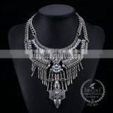 high quality vintage rhinestone chunky statement necklace tin alloy fashion women pendant necklace 6390062