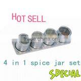 Magnetic Spice Jar Set With Stand - 4 in 1