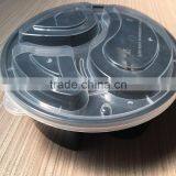 1000ml Round 3 Divided Disposable Plastic Food Container Microwave Safe thumbnail-5