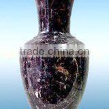 NATURAL BLACK AND GOLD MARBLE FLOWER VASES thumbnail-3