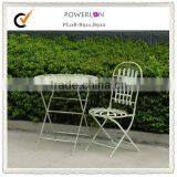 Antique White Folding Metal Tray Table thumbnail-1