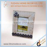 Antique Wooden Colourful Painting Photo Frame With Love Fabric Decor for Home or Gift thumbnail-1