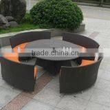 Wholesale Leisure Garden Round Outdoor Wicker Dining Set thumbnail-1