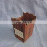 American Retro Leisure Solid Flower Barrels Wood Brush Pot thumbnail-2