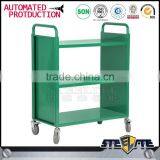 Heavy Duty Acrylic Book Cart With Wheel Steel Library Book Trolley for Sale thumbnail-3