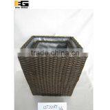 Square PE Rattan Baskets With Zinc Insert thumbnail-1