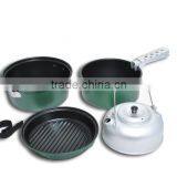 5pcs Aluminium Non-stick Camping Cookset /Camping Non-stick Cookware Set