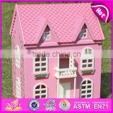 Best Design Pink House Toys Wooden Dollhouse for Girls W06A020 thumbnail-5