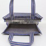 Hot One Color Allover Strip Print Male Hifashionable Tote Bag With Pocket - pp Laminated Jute Fabric thumbnail-4