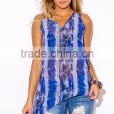 2016 Women Snake Print Chiffon Party Tank Top thumbnail-1