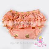 Newborn Baby Diaper Cover Pants Peach Gold Polka Dot Baby Bloomer