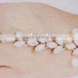 CRYSTAL Beads HANDCOVER GYPSY BRACELET RING Gold Tone thumbnail-4