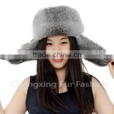CX-C-241B Hot Selling Rabbit Fur Earmuff Trapper Fur Hat