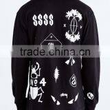 Black Long Sleeve Roach Plain T-shirts for Men thumbnail-3