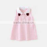 Peter Pan Heart Banner Kids Frock Designs Solid Pink Dress One Chest Pocket Sleeveless Dress thumbnail-2