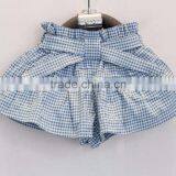 Kids Girls Cute Bow Girl Pattern Shirt Top Grid Shorts Set Clothing thumbnail-3